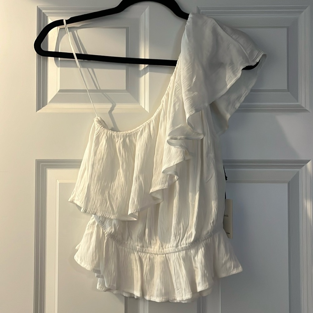 NWT white one shoulder top